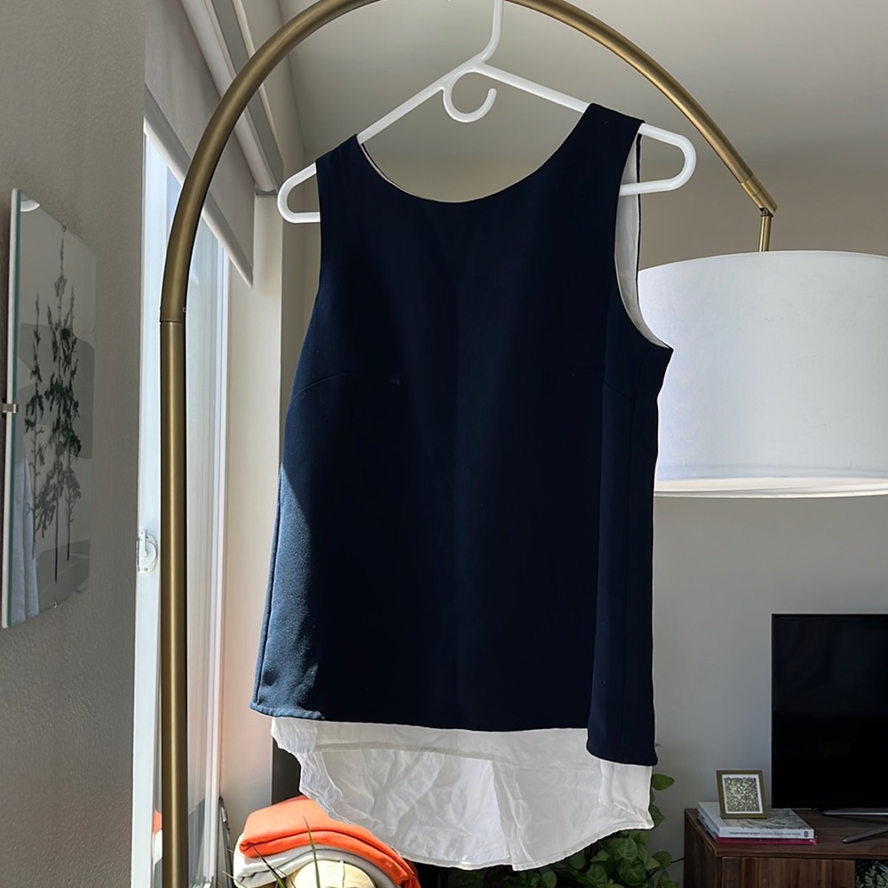 Navy sleeveless top